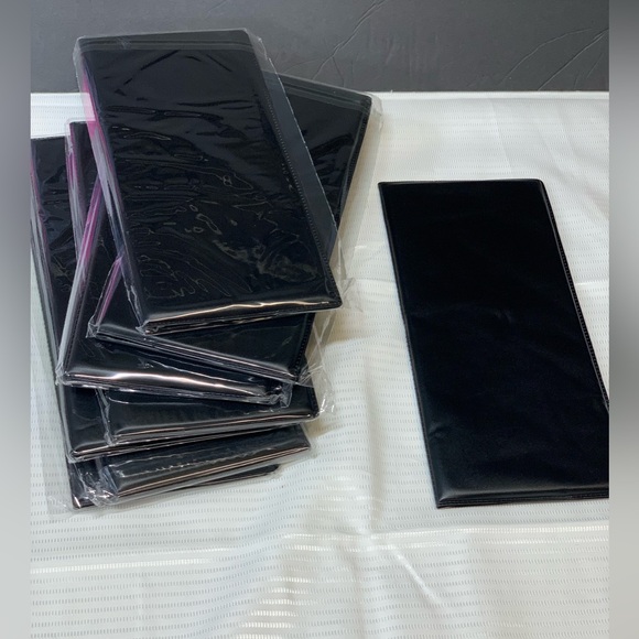 Check Holder Restaurant Waitstaff Waiter Waitress Double Panel (Black)set of 8 - Picture 1 of 5